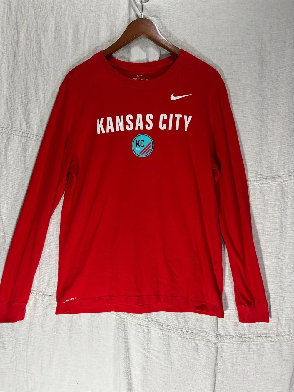 Nike Red Kansas City Long Sleeve Tee with KC Badge
